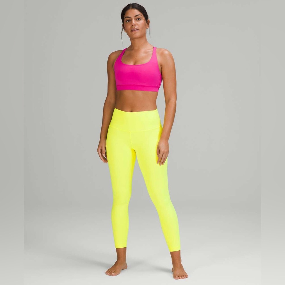 Lululemon Wunder Under Neon Yellow Highlighter High Rise Tight 25”